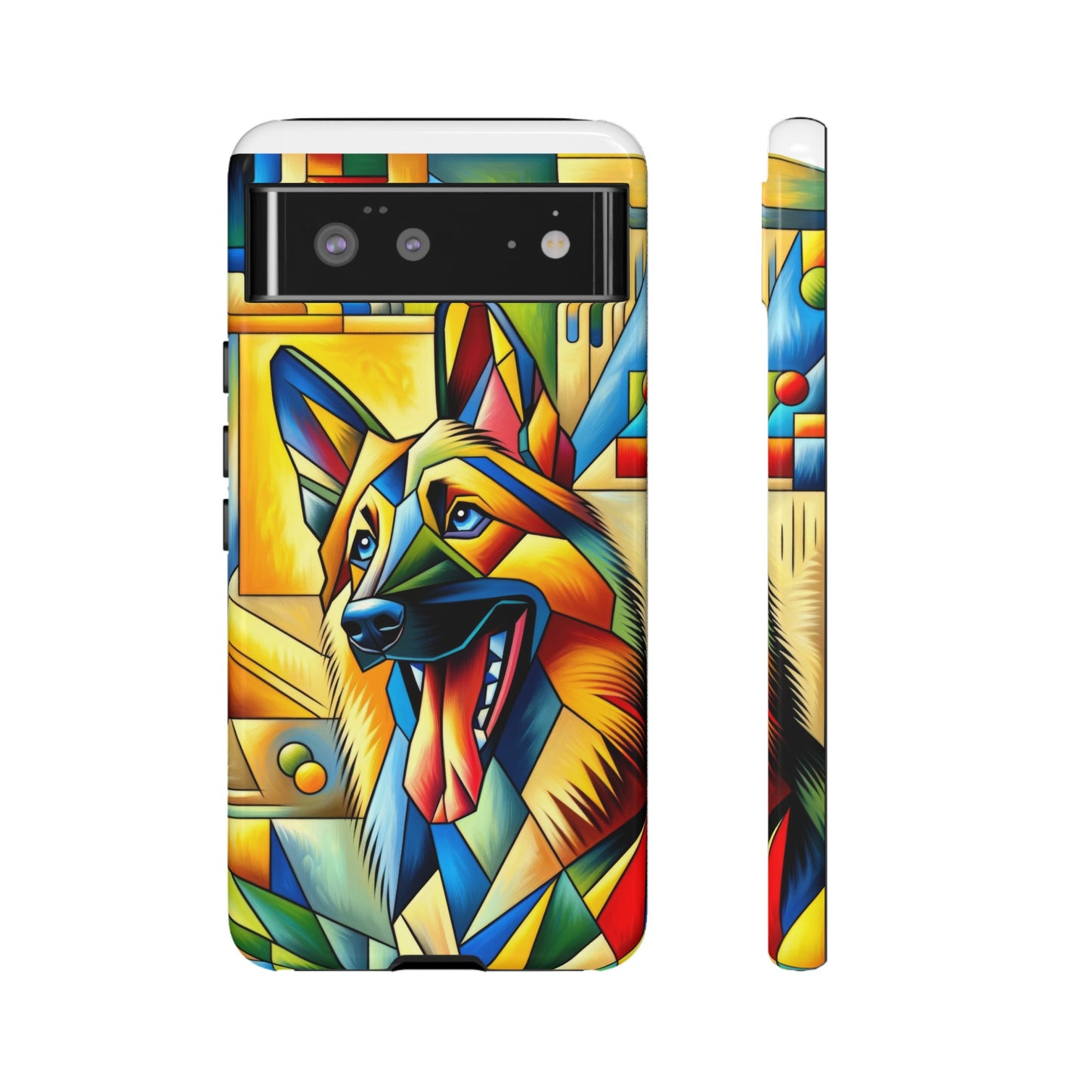 German Shepherd in Cubism Tough Phone Case