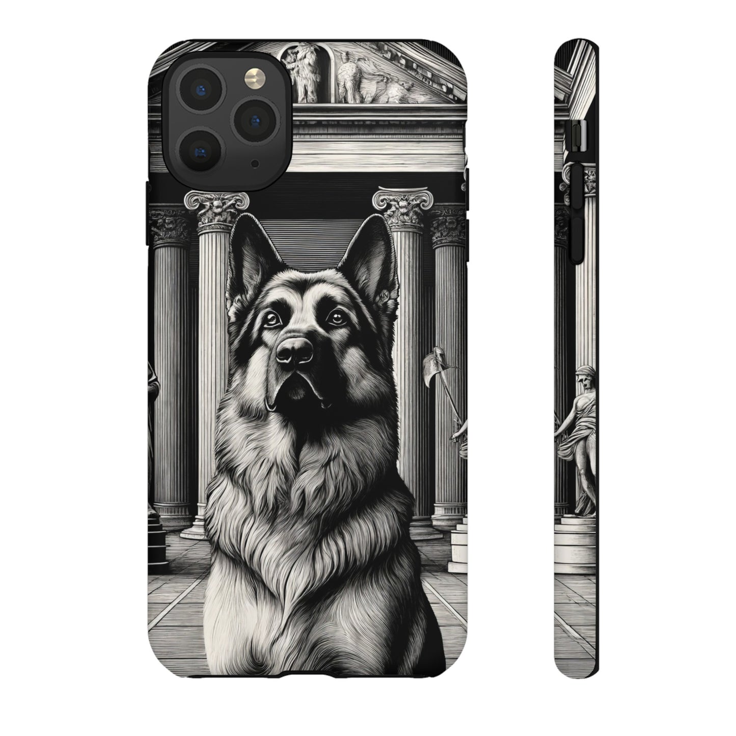 Etching and greco-roman German Shepherd Phone Case