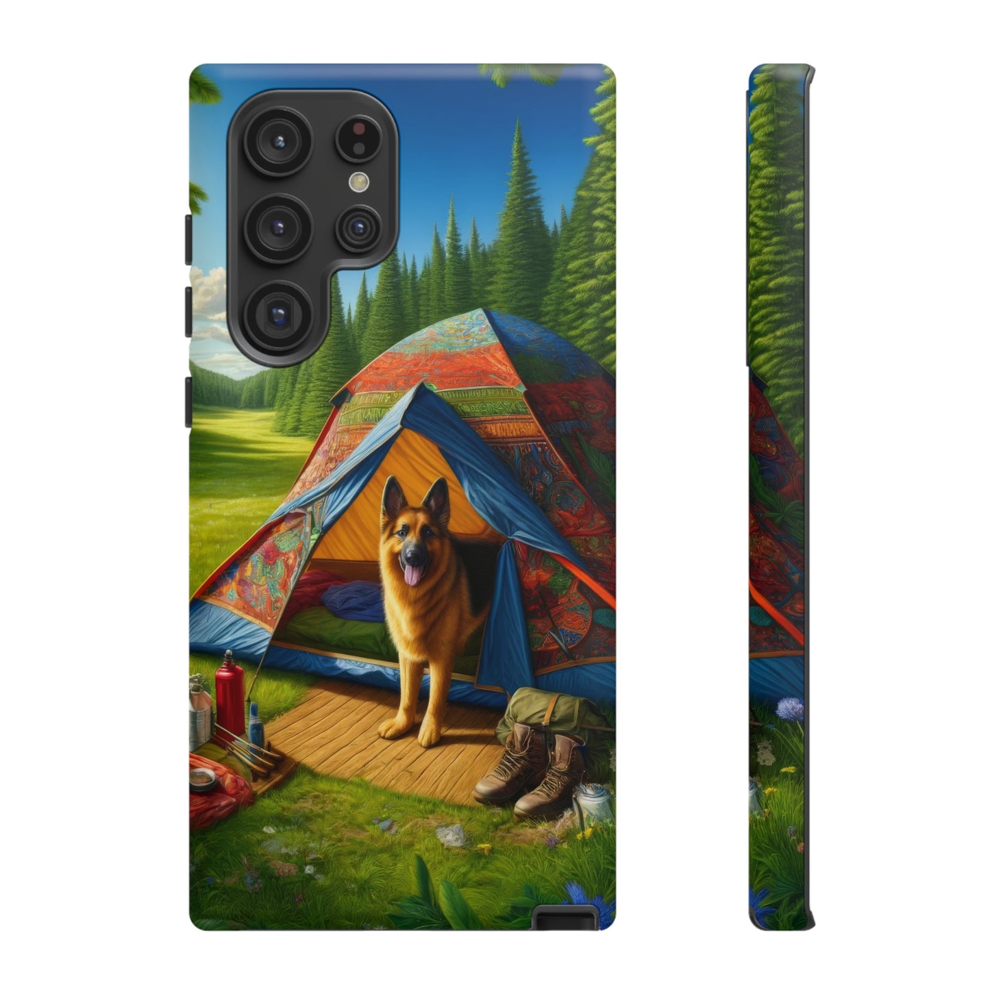 German Shepherd Camping  Phone Case