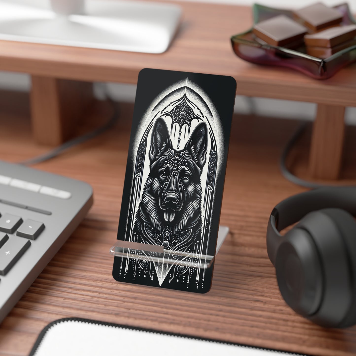 Futuristic German Shepherd Smartphone Stand