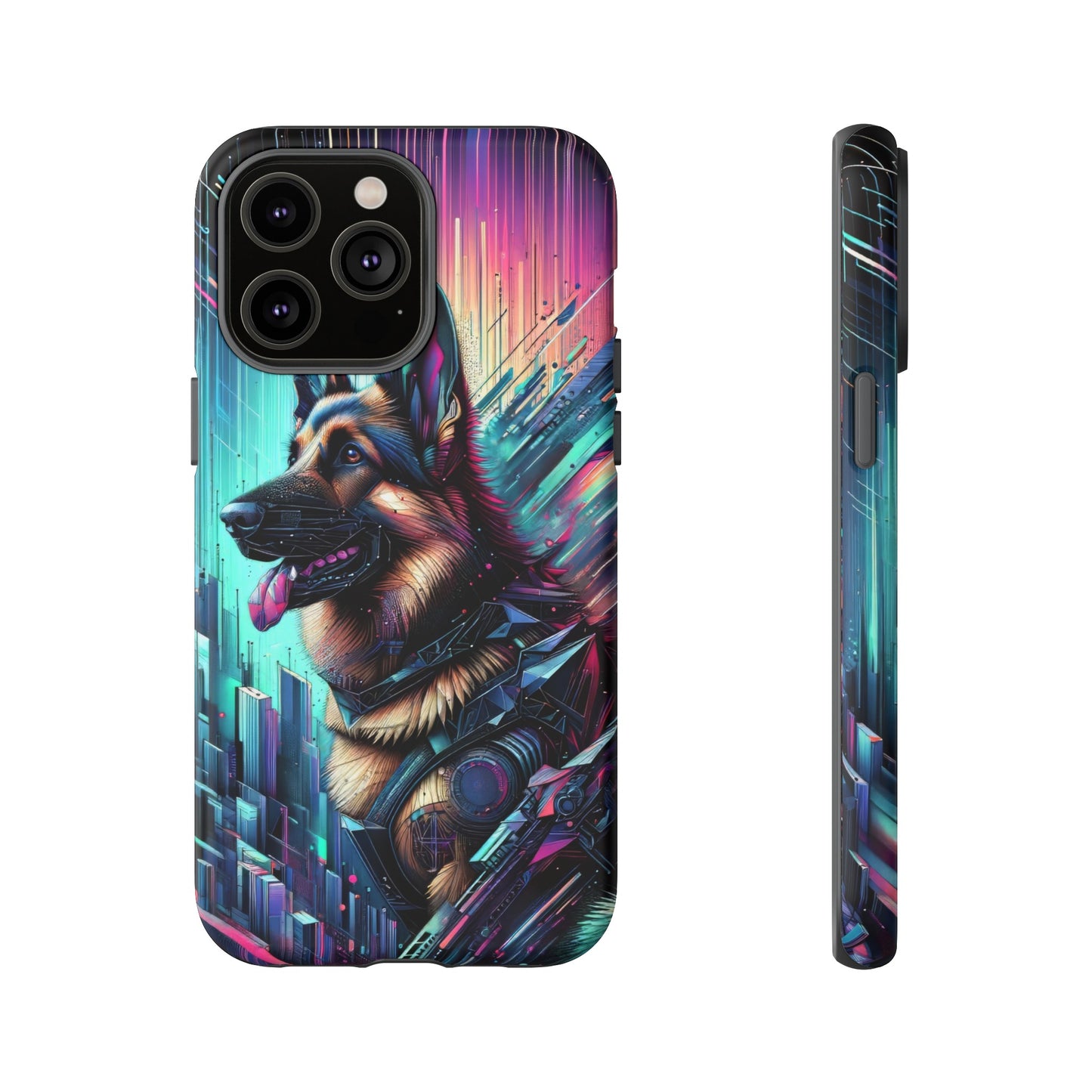 Futurism and gothic German Shepherd Phone Case