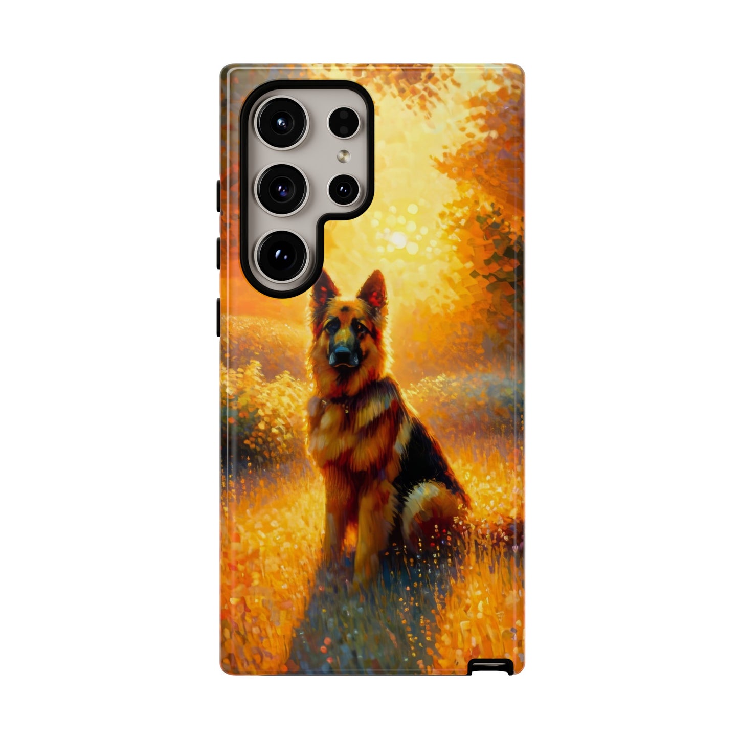 Golden hour and neo-impressionism German Shepherd Phone Case