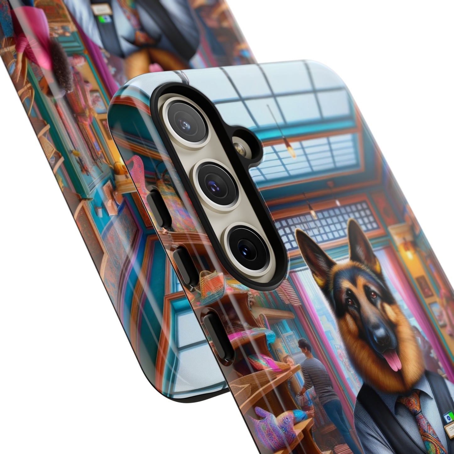 German Shepherd Operating a Cash Register Phone Case