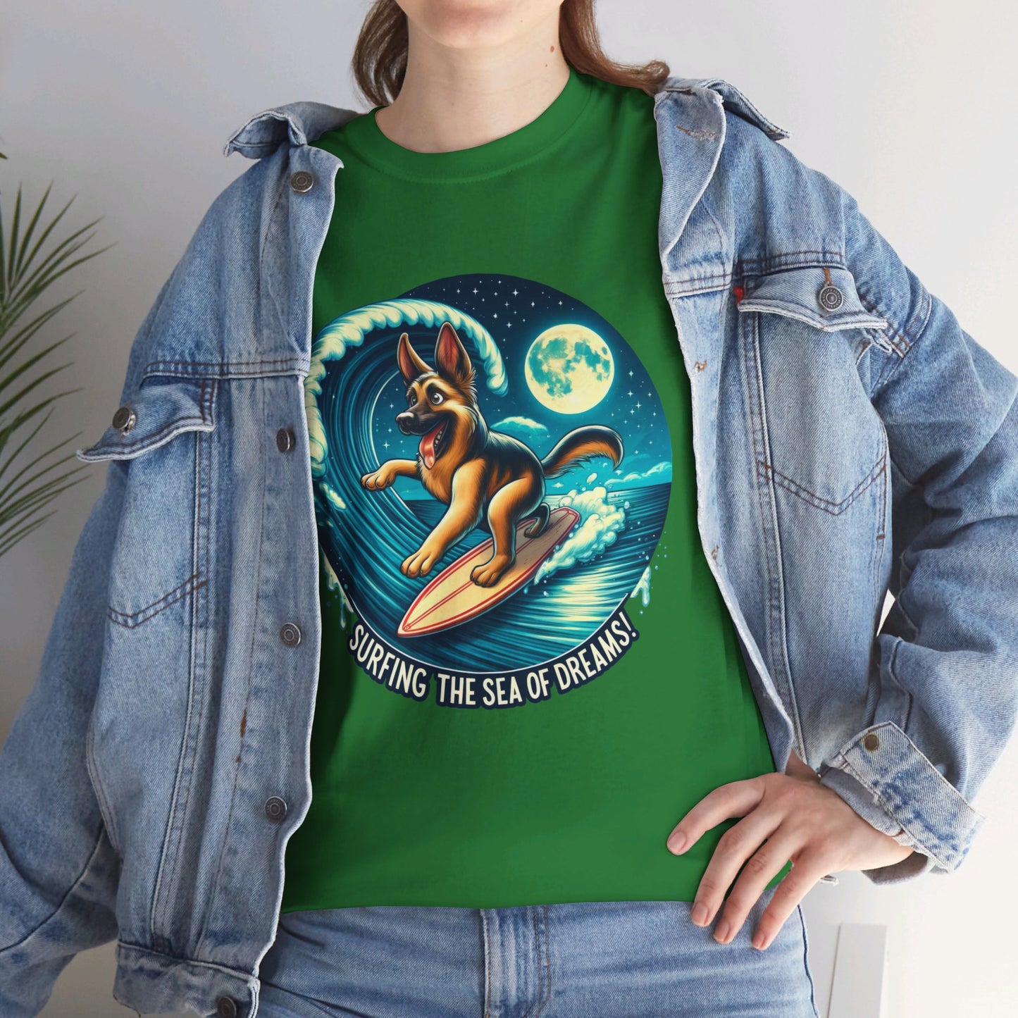 Surfing the Sea of Dreams T-Shirt (13 colors) (German Shepherd)