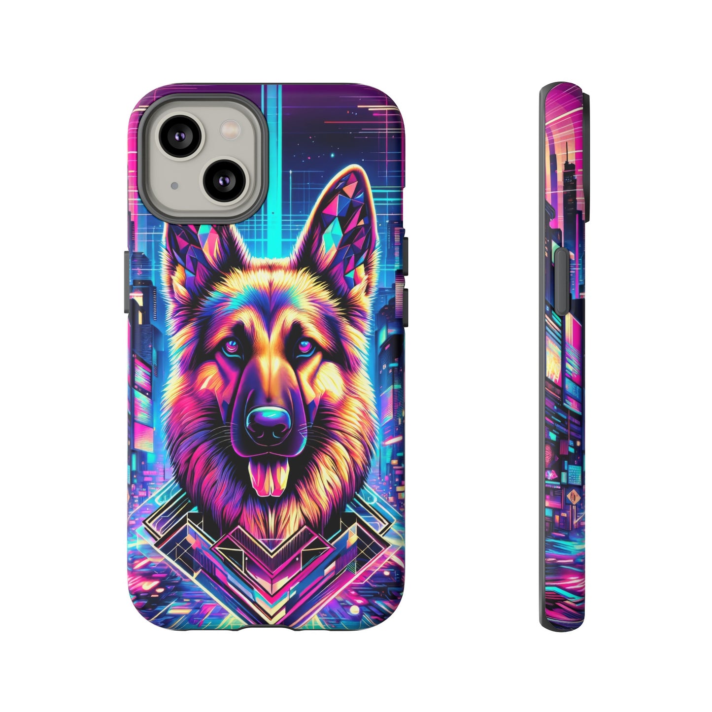 Glitch art German Shepherd Phone Case