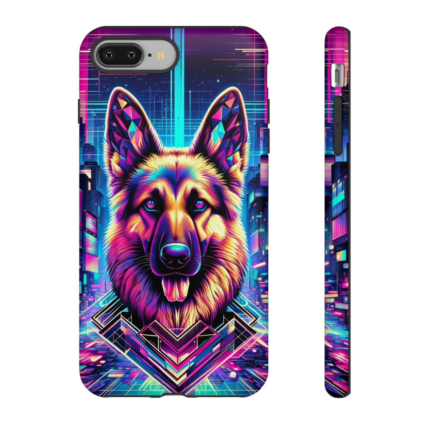 Glitch art German Shepherd Phone Case