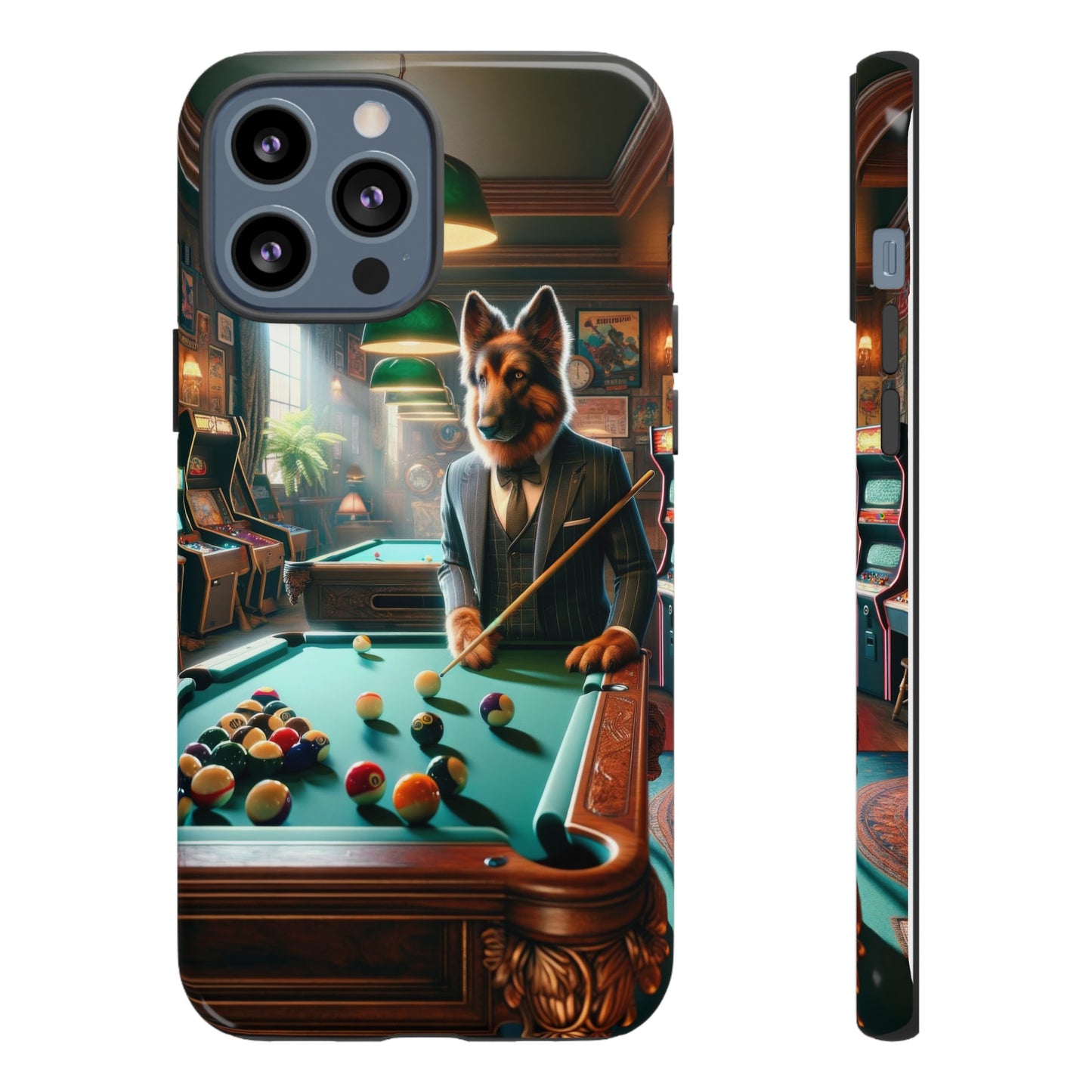 German Shepherd Playing Pool Phone Case