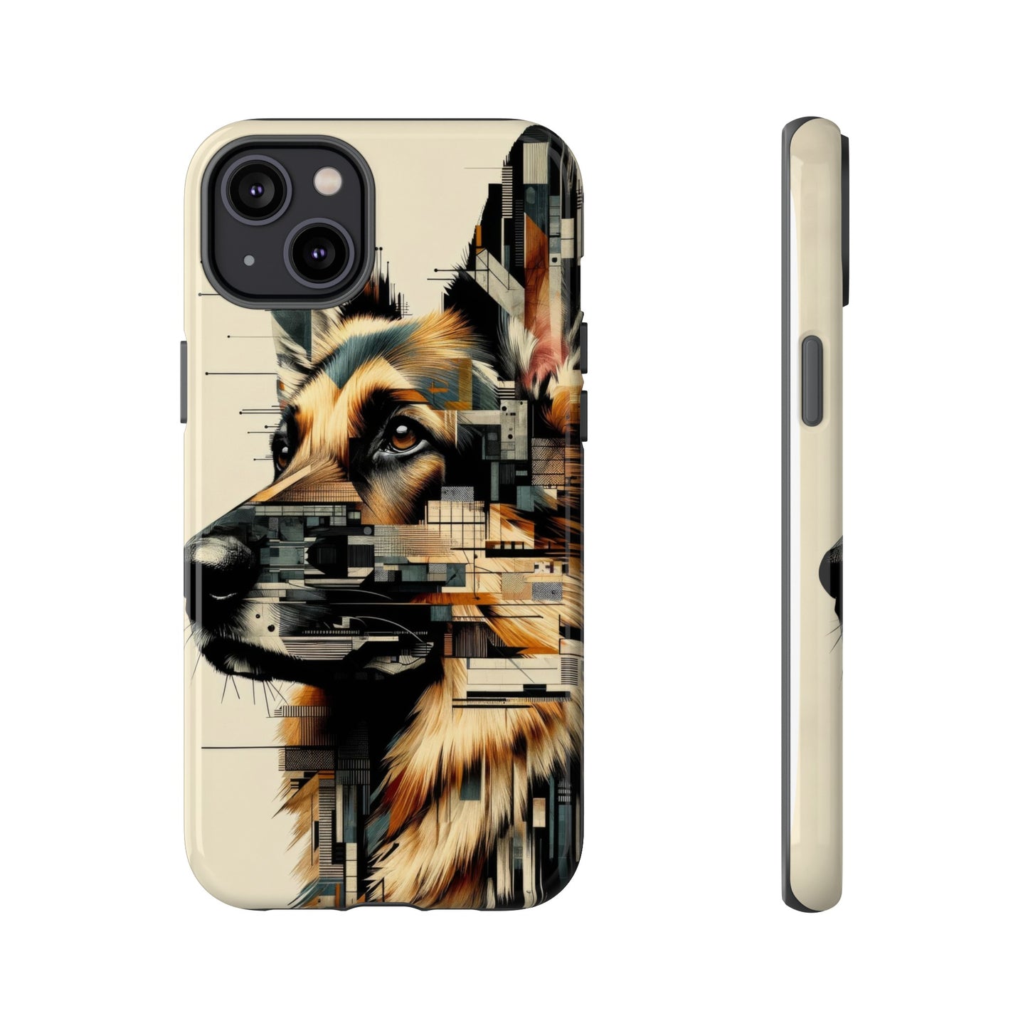 Constructivist and dadaist German Shepherd Phone Case