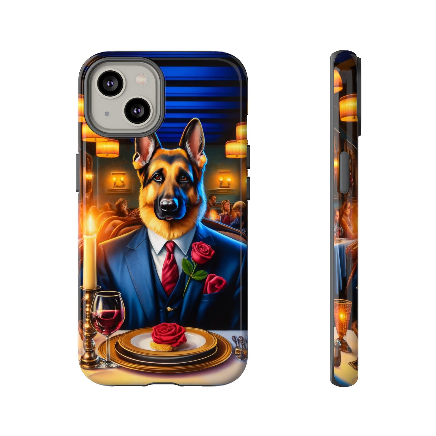 German Shepherd Going on a Date at a Restaurant Phone Case