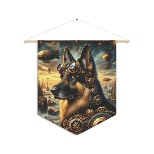 Steampunk Fantasy German Shepherd Pennant