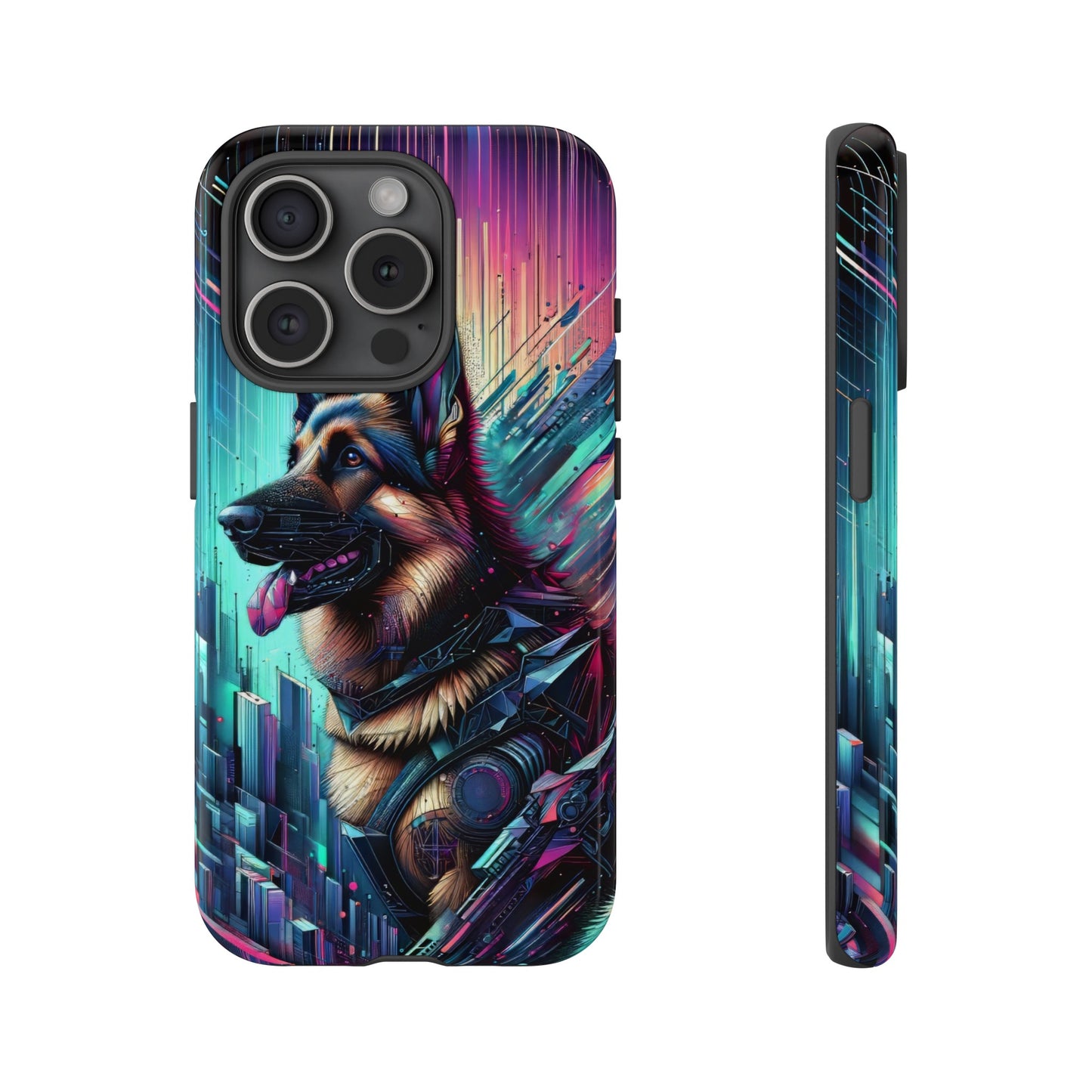 Futurism and gothic German Shepherd Phone Case