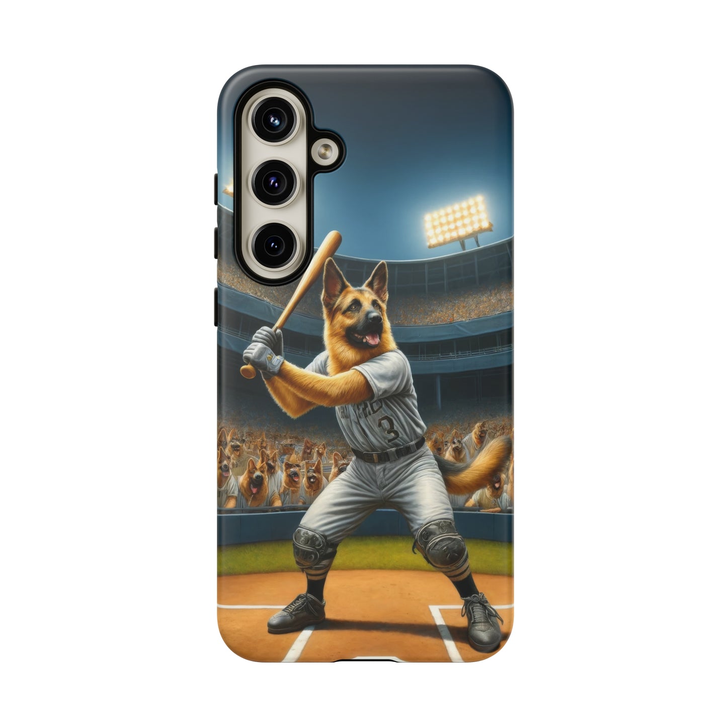 German Shepherd Playing Baseball Tough Phone Case