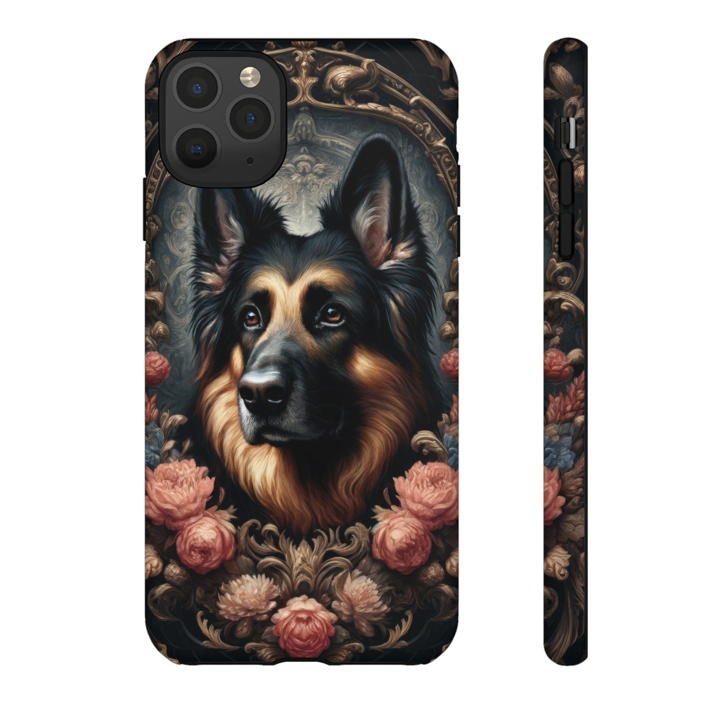 Gothic, high angle German Shepherd Phone Case