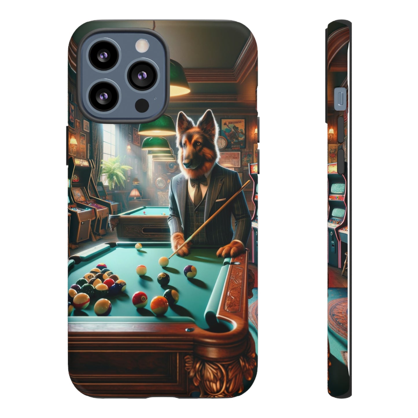 German Shepherd Playing Pool Phone Case