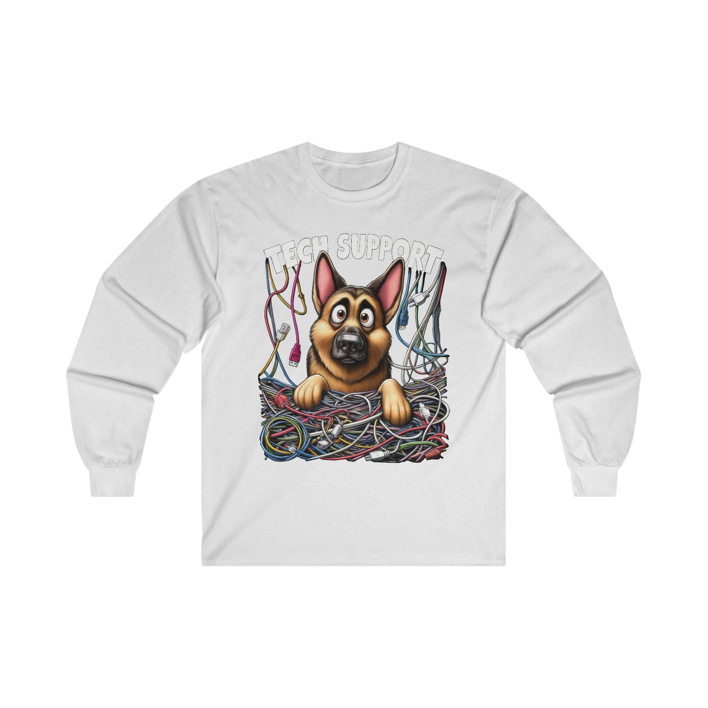 Tech Support Long Sleeve Shirt (20 colors) (German Shepherd)