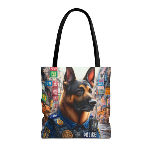 German Shepherd Police Officer Tote Bag