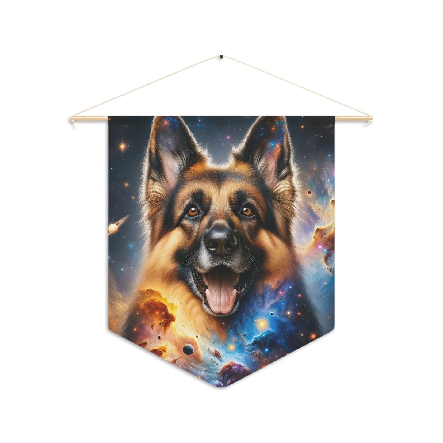 German Shepherd in Space Pennant