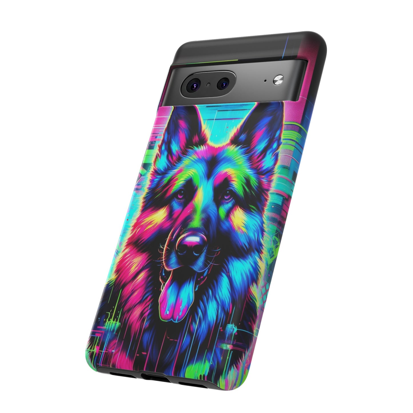 Neon graffiti German Shepherd Phone Case