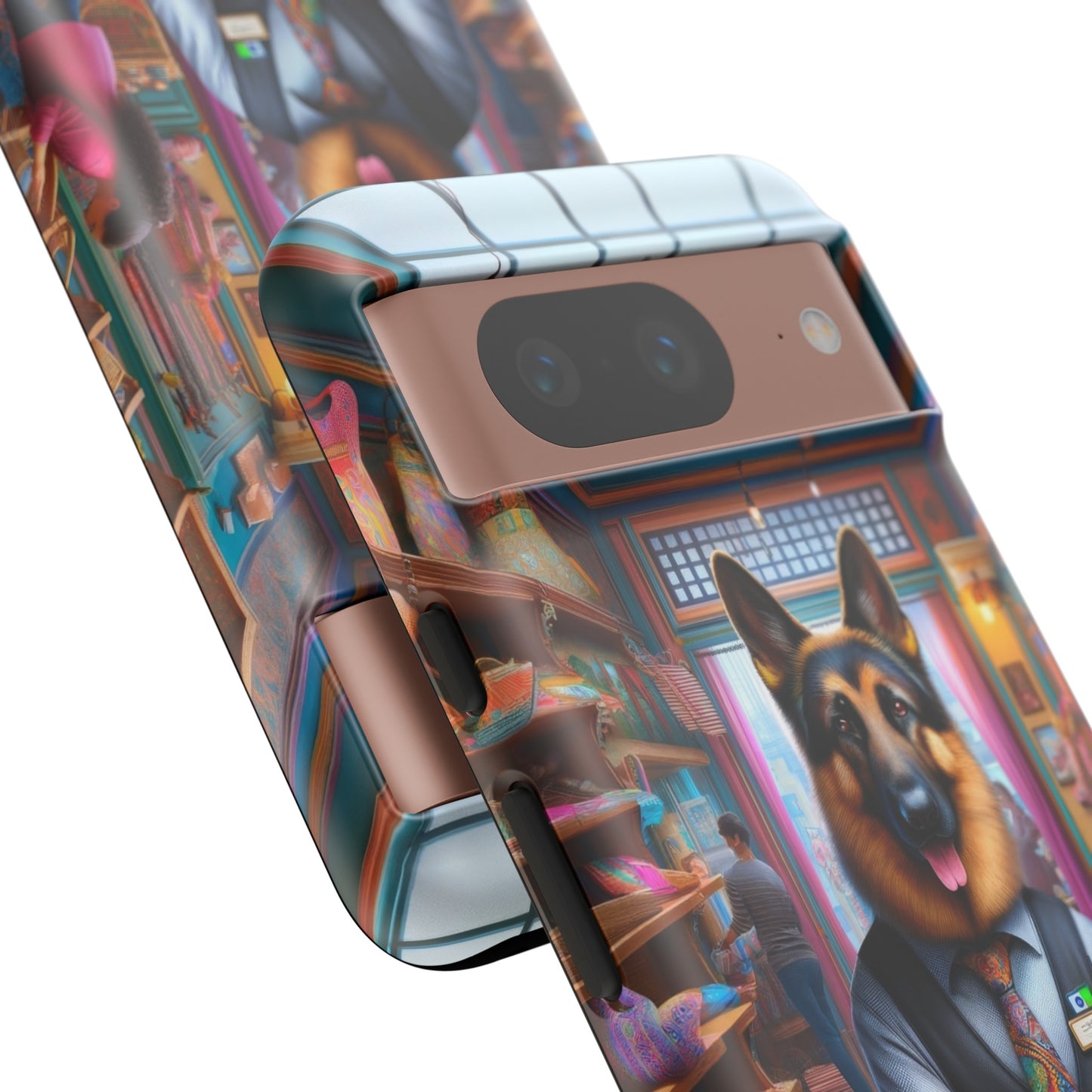 German Shepherd Operating a Cash Register Phone Case