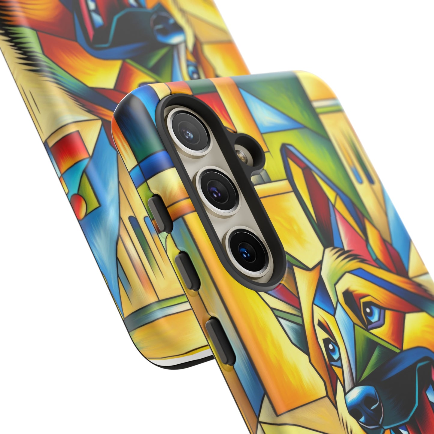 German Shepherd in Cubism Tough Phone Case