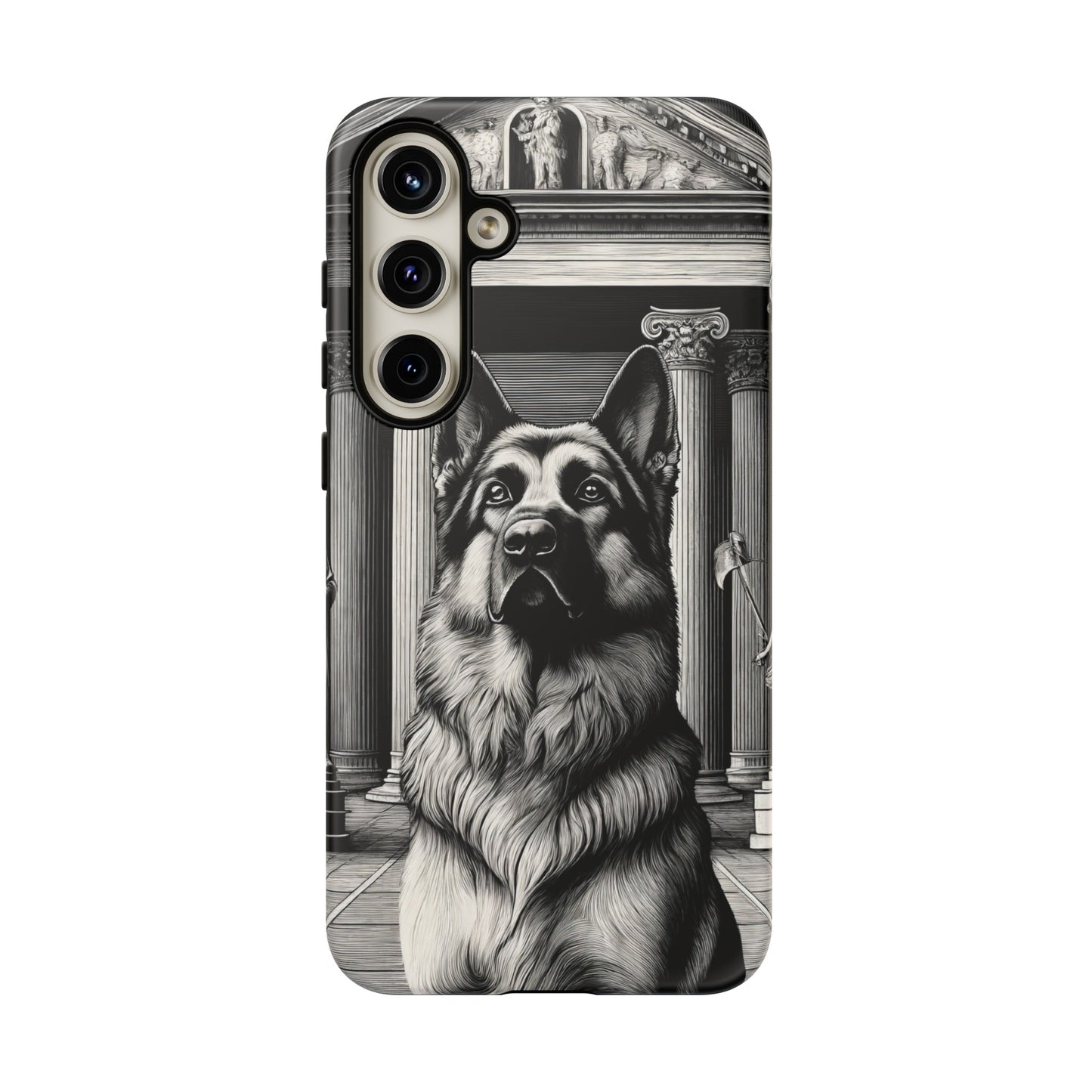 Etching and greco-roman German Shepherd Phone Case