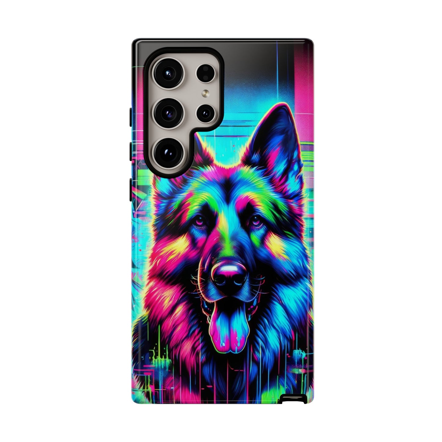 Neon graffiti German Shepherd Phone Case