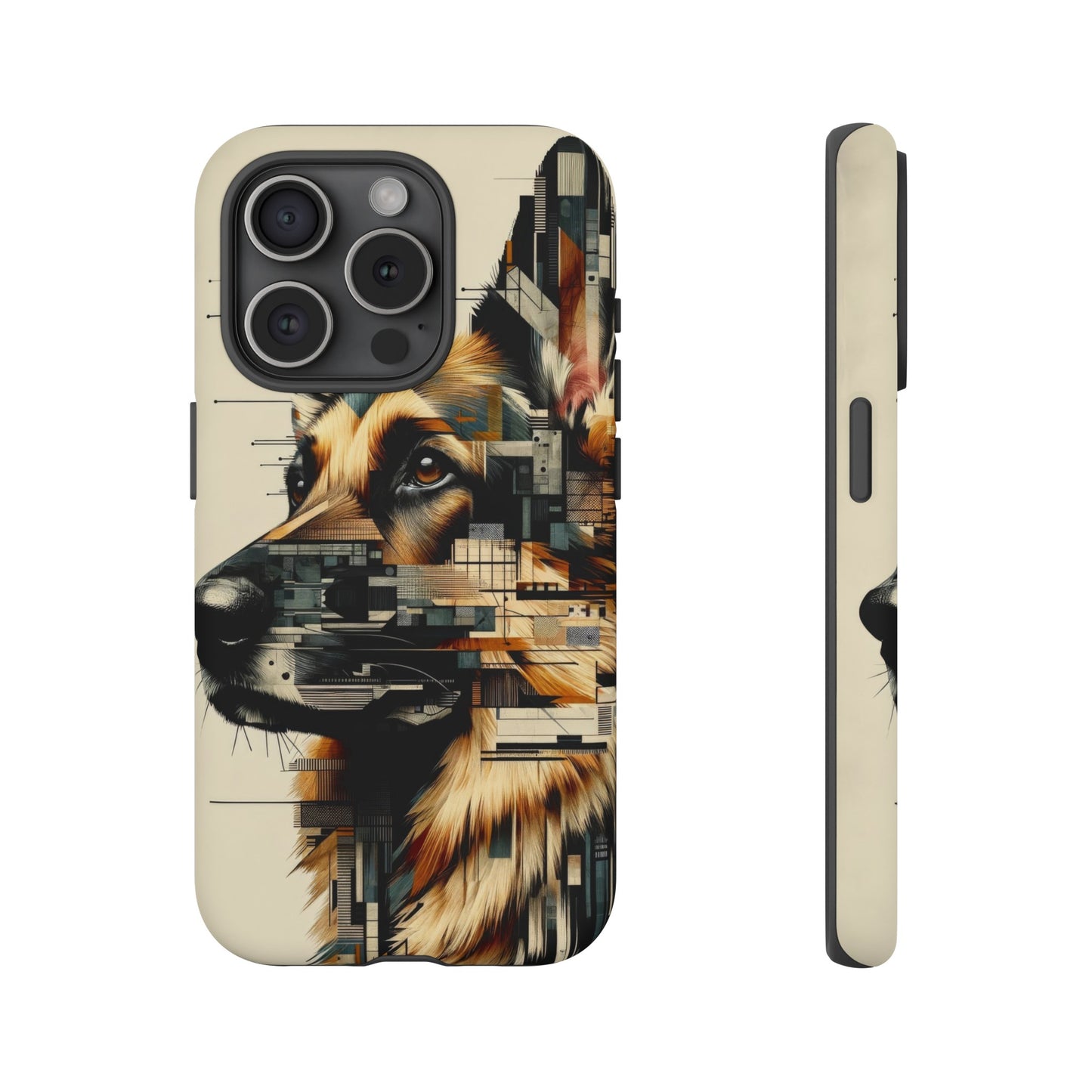 Constructivist and dadaist German Shepherd Phone Case