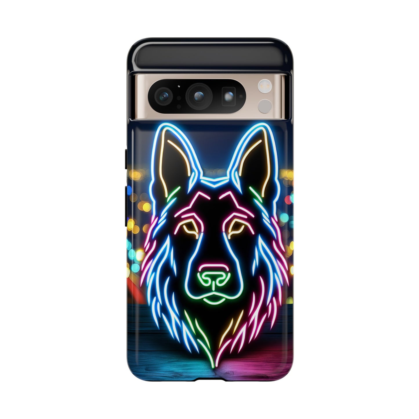 German Shepherd Neon Light Phone Case