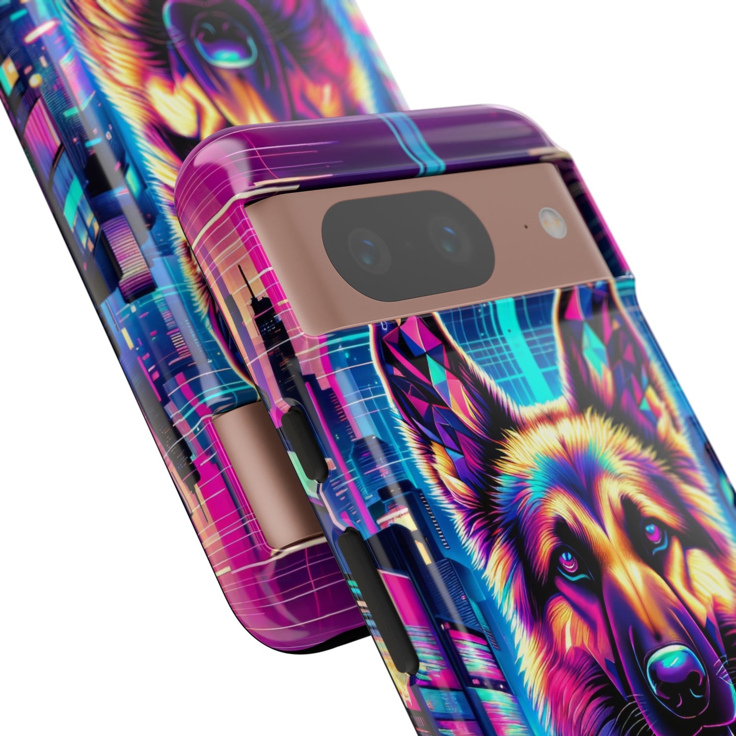 Glitch art German Shepherd Phone Case