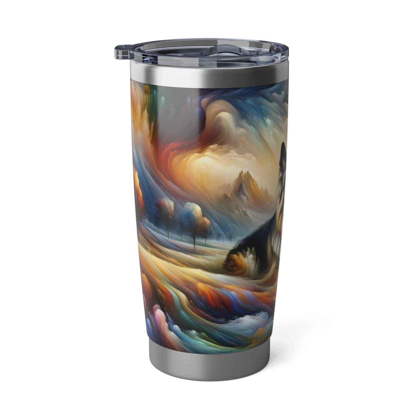 German Shepherd in an impressionist and surreal landscape 20oz Tumbler
