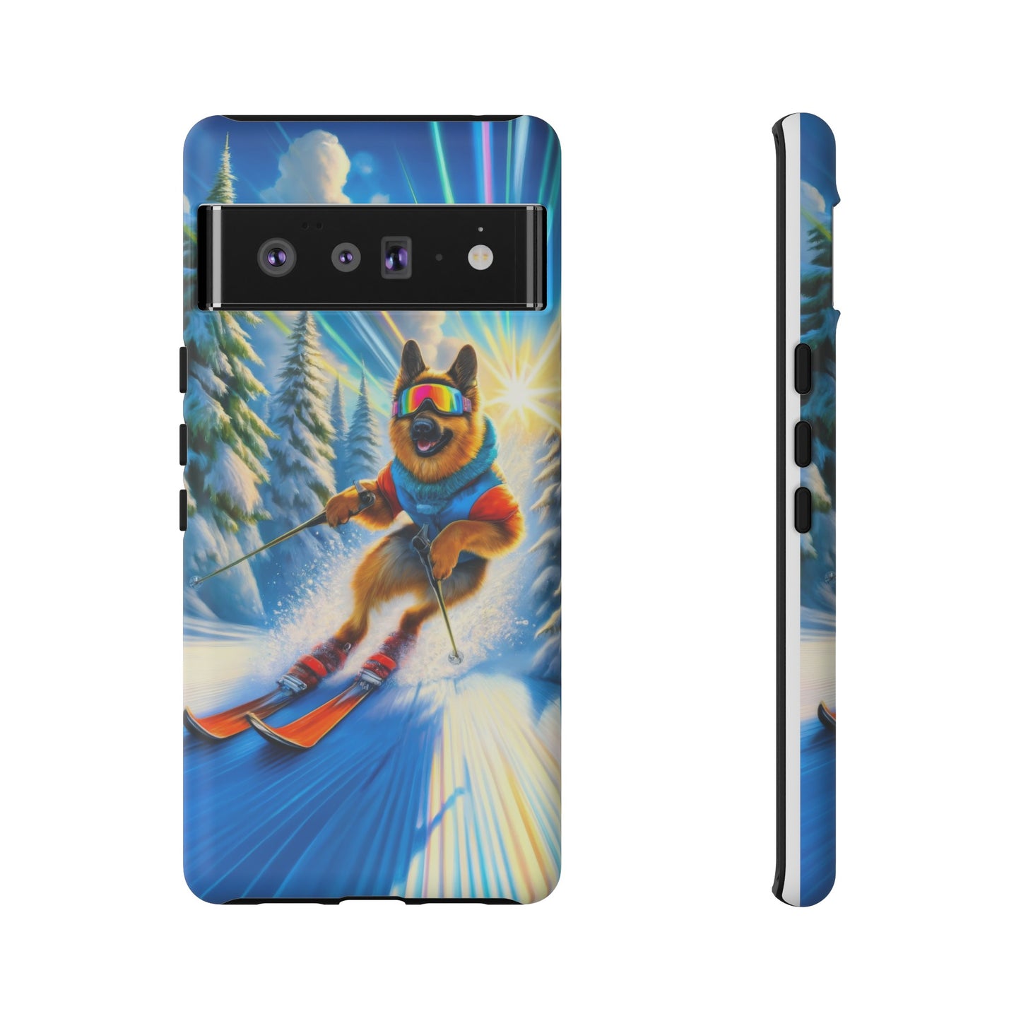 German Shepherd Skiing Phone Case