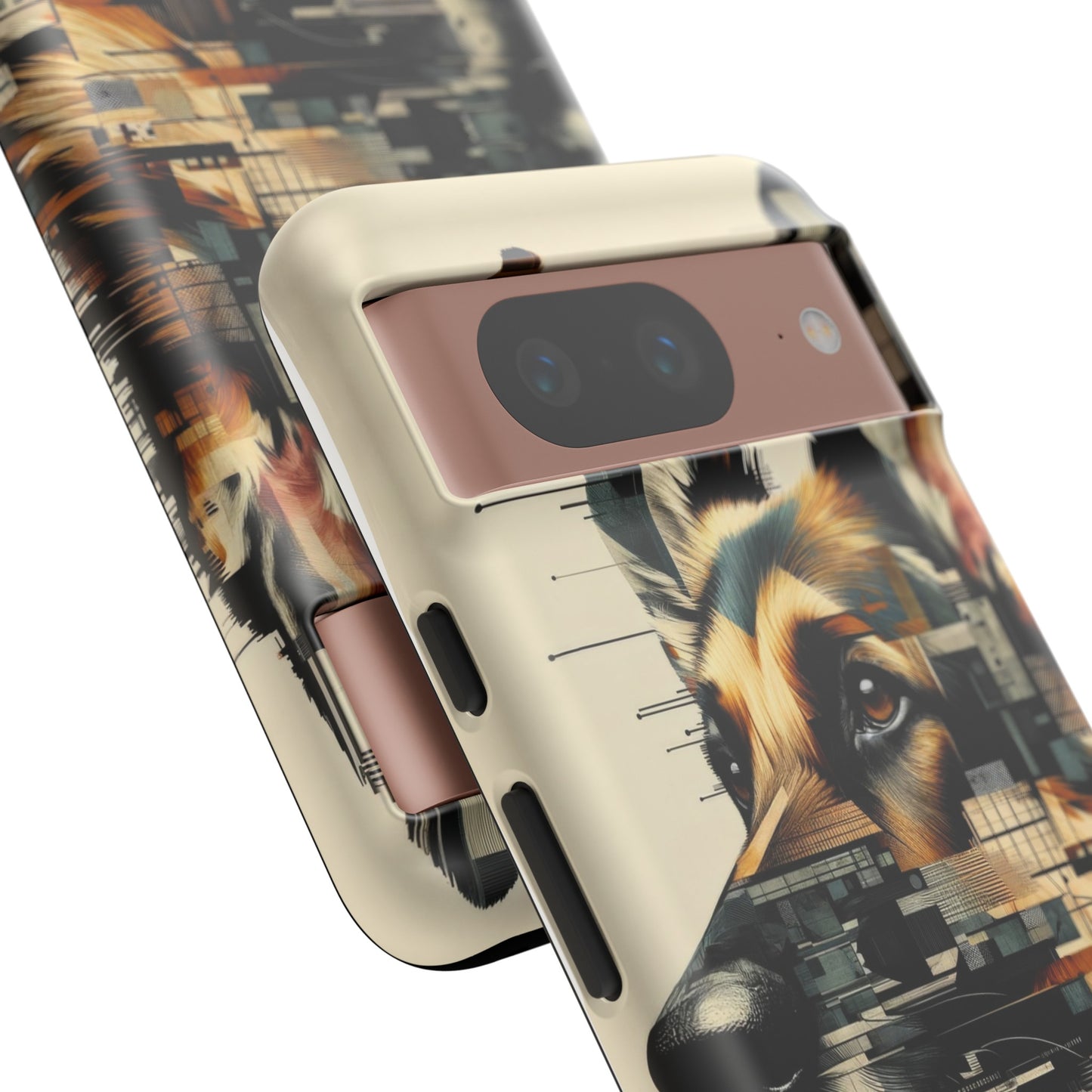 Constructivist and dadaist German Shepherd Phone Case