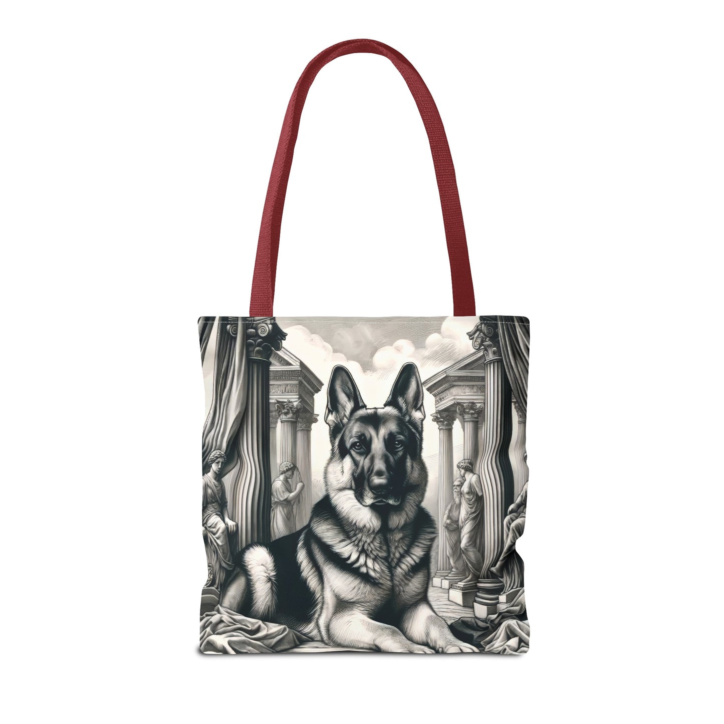 Etching and greco-roman German Shepherd Tote Bag