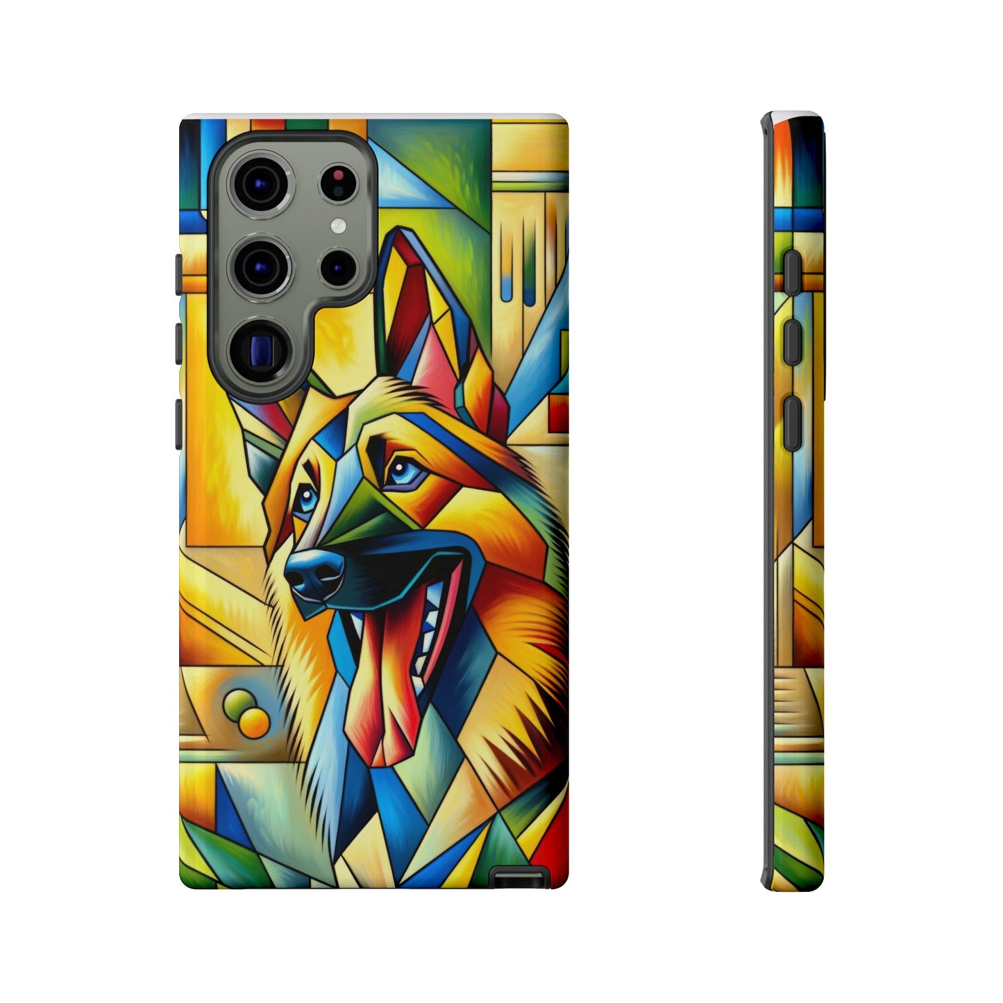 German Shepherd in Cubism Tough Phone Case