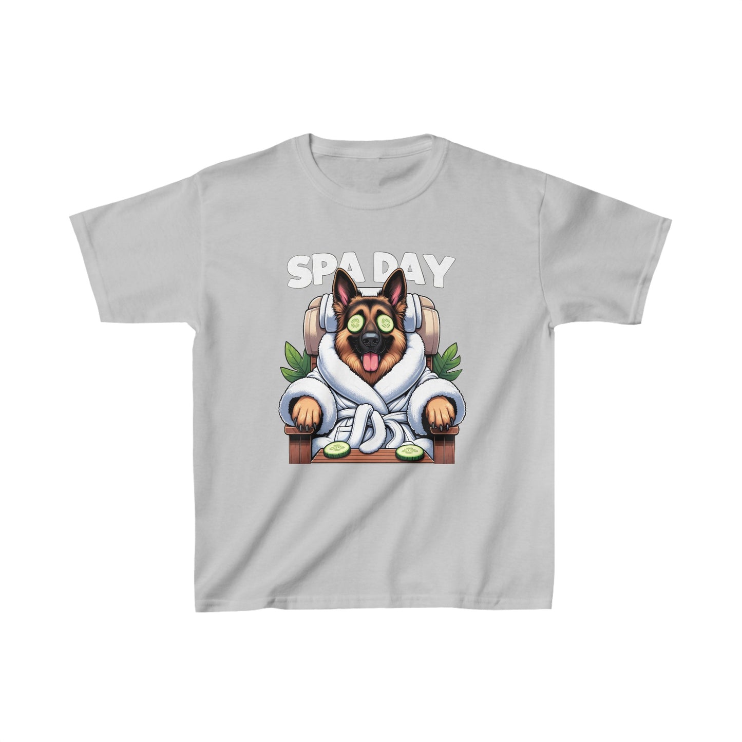 Spa Day Kids Size T-Shirt (Multi colors) (German Shepherd)