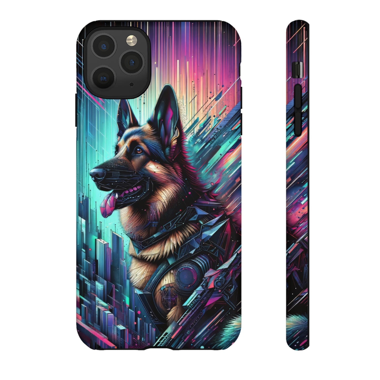 Futurism and gothic German Shepherd Phone Case