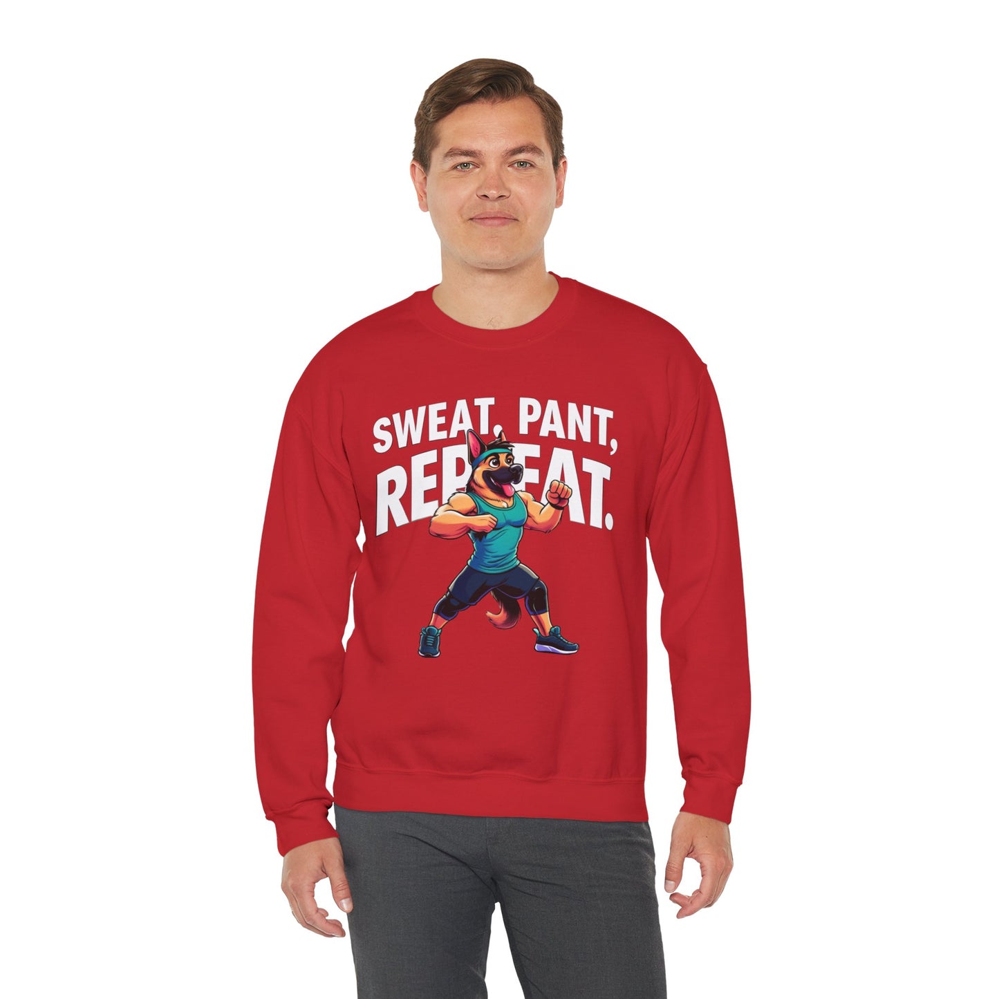 Sweat, Pant, Repeat Sweatshirt (10 colors) (German Shepherd)