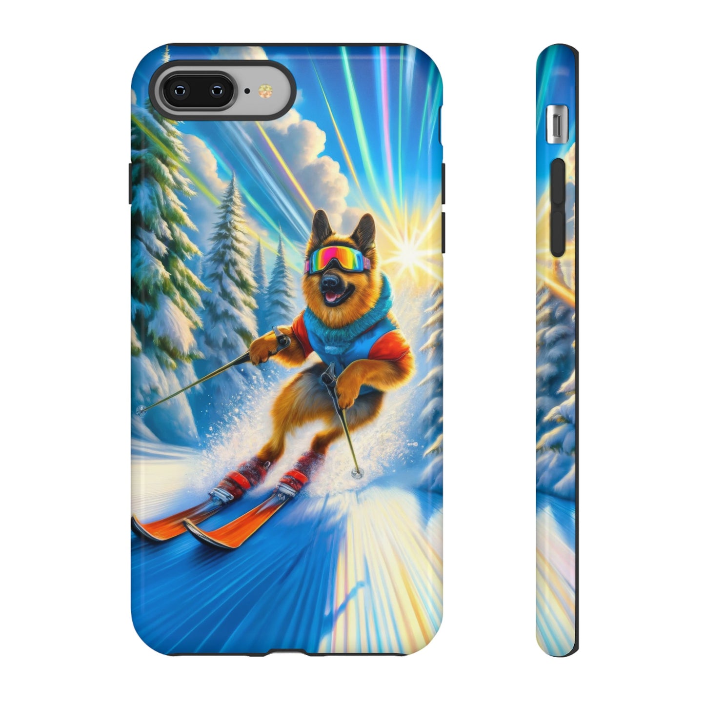 German Shepherd Skiing Phone Case