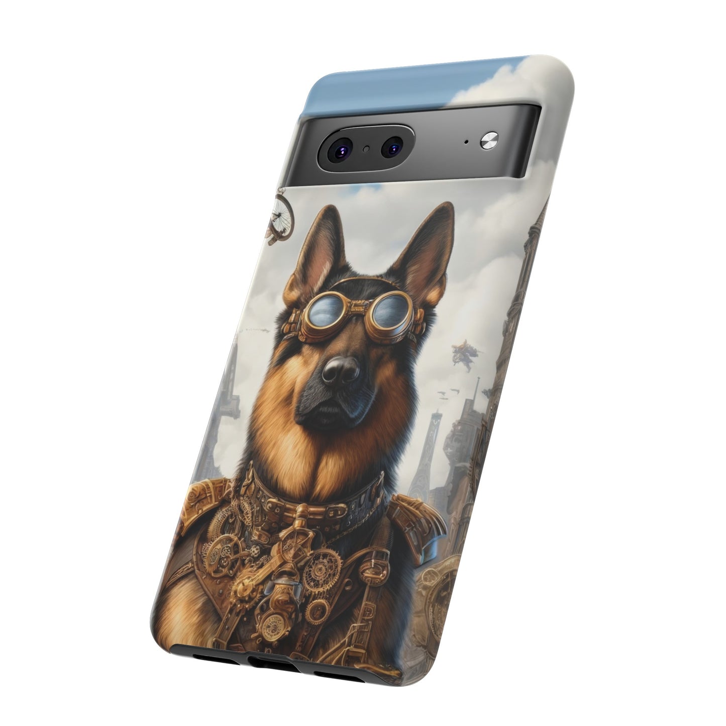 Realism and steampunk German Shepherd Phone Case