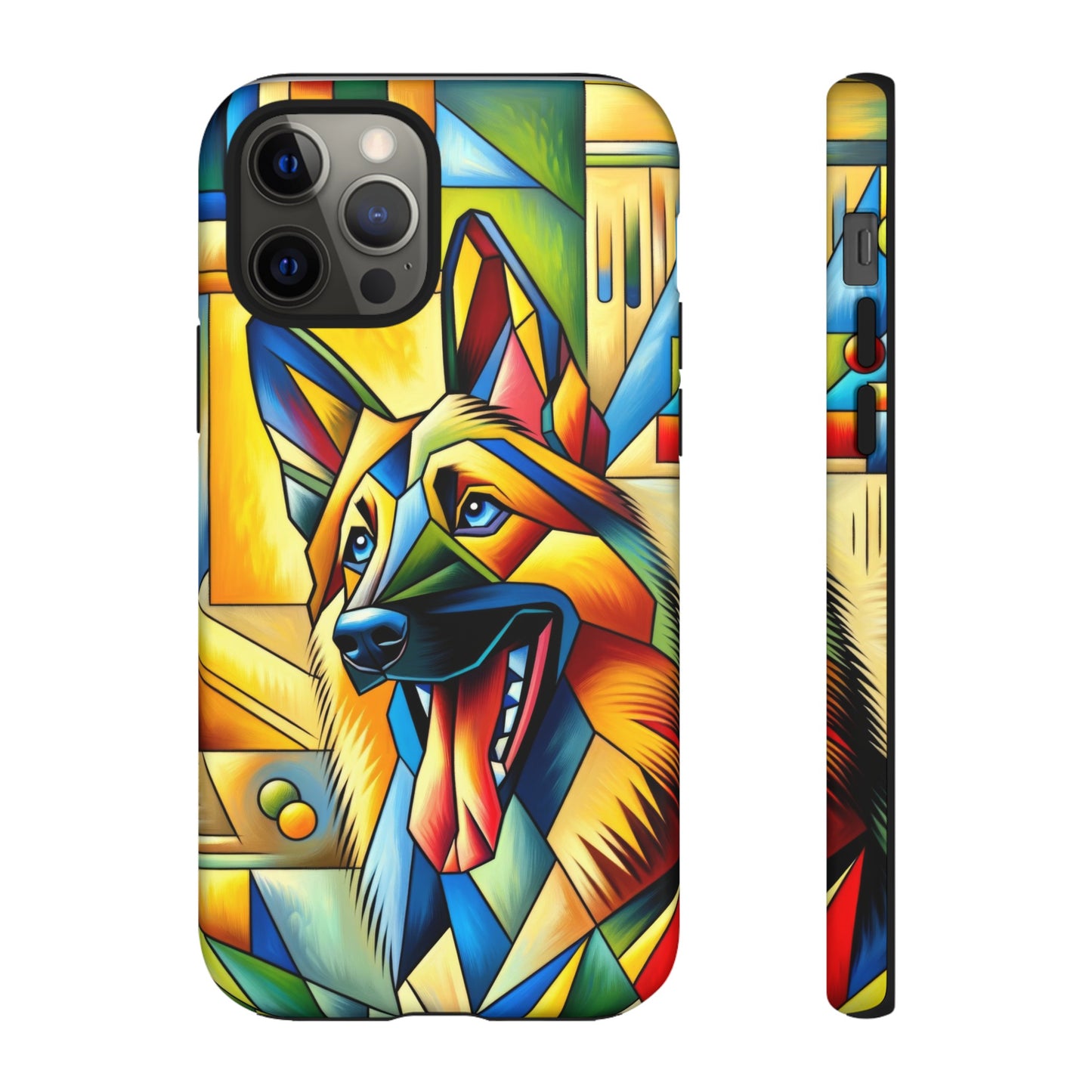 German Shepherd in Cubism Tough Phone Case