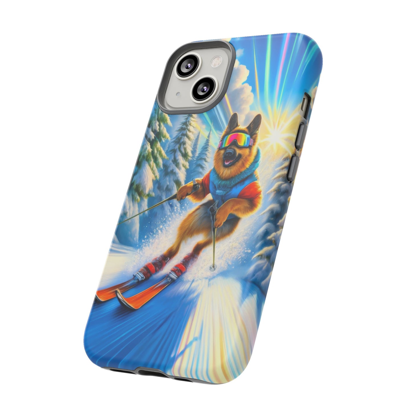 German Shepherd Skiing Phone Case