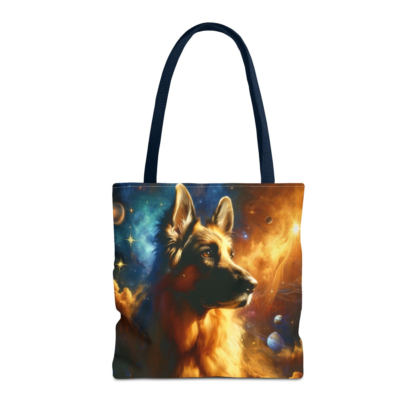 Sci-fi and stars-themed German Shepherd Tote Bag