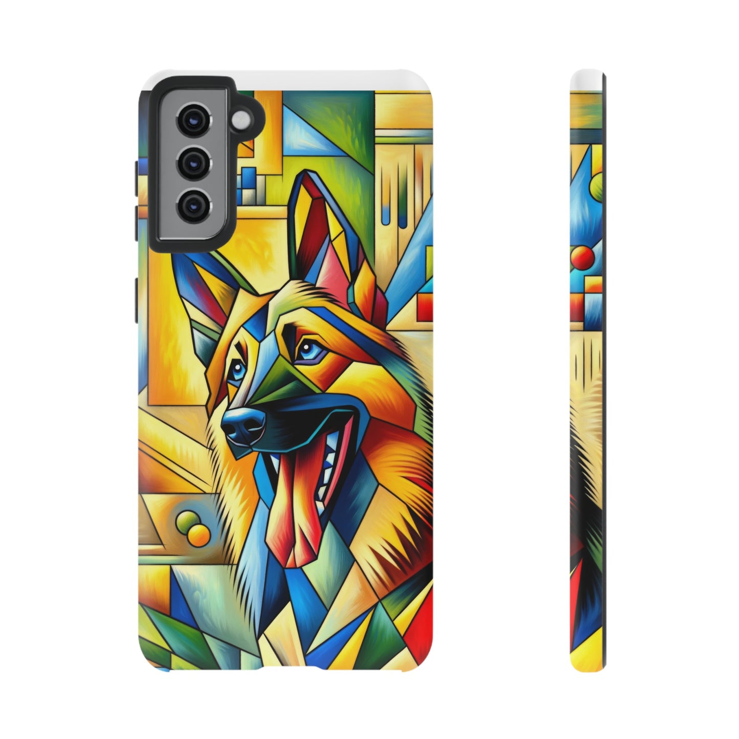 German Shepherd in Cubism Tough Phone Case