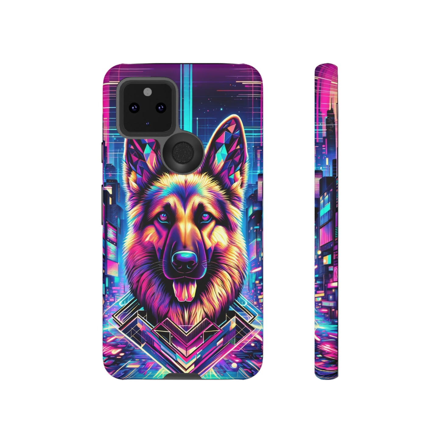 Glitch art German Shepherd Phone Case