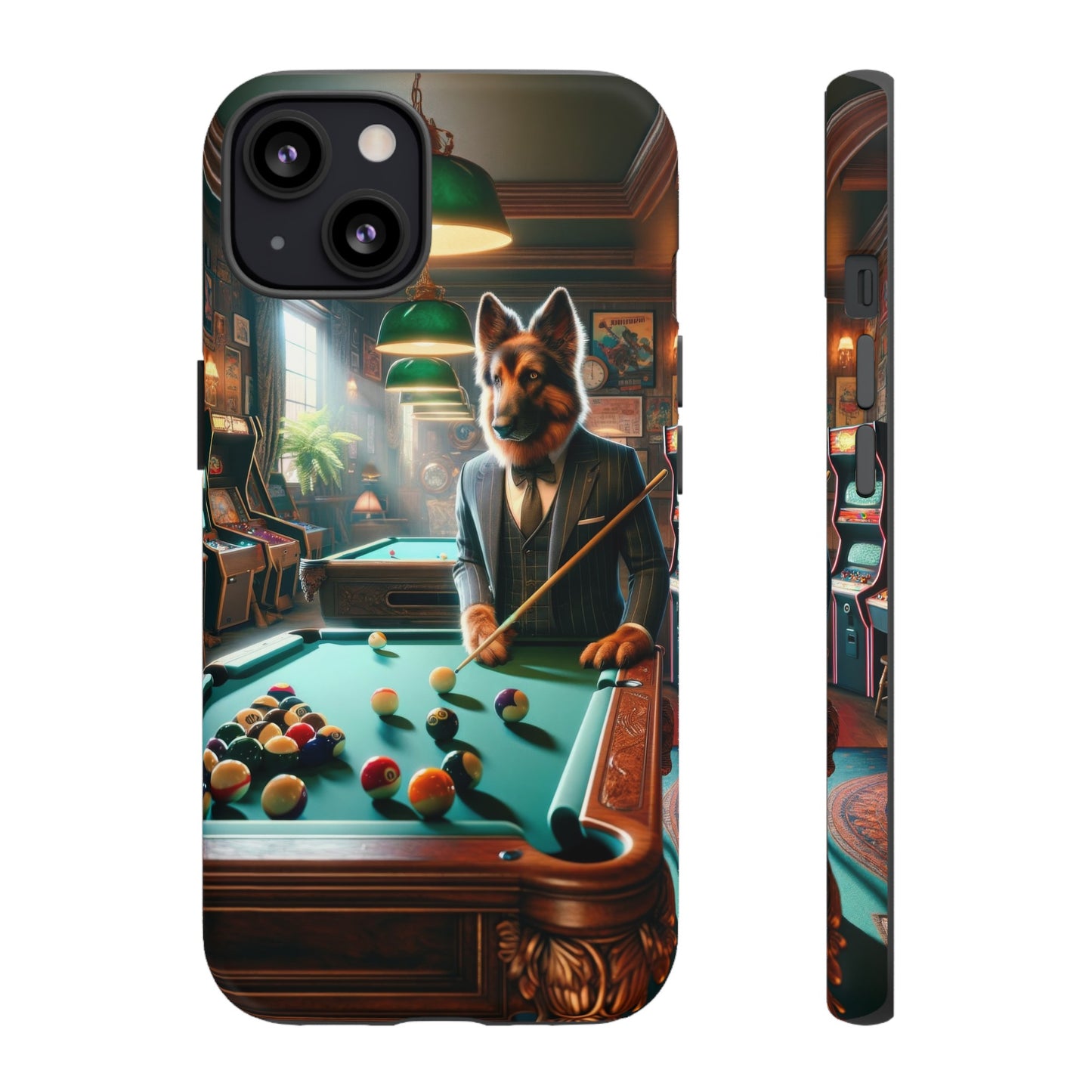 German Shepherd Playing Pool Phone Case