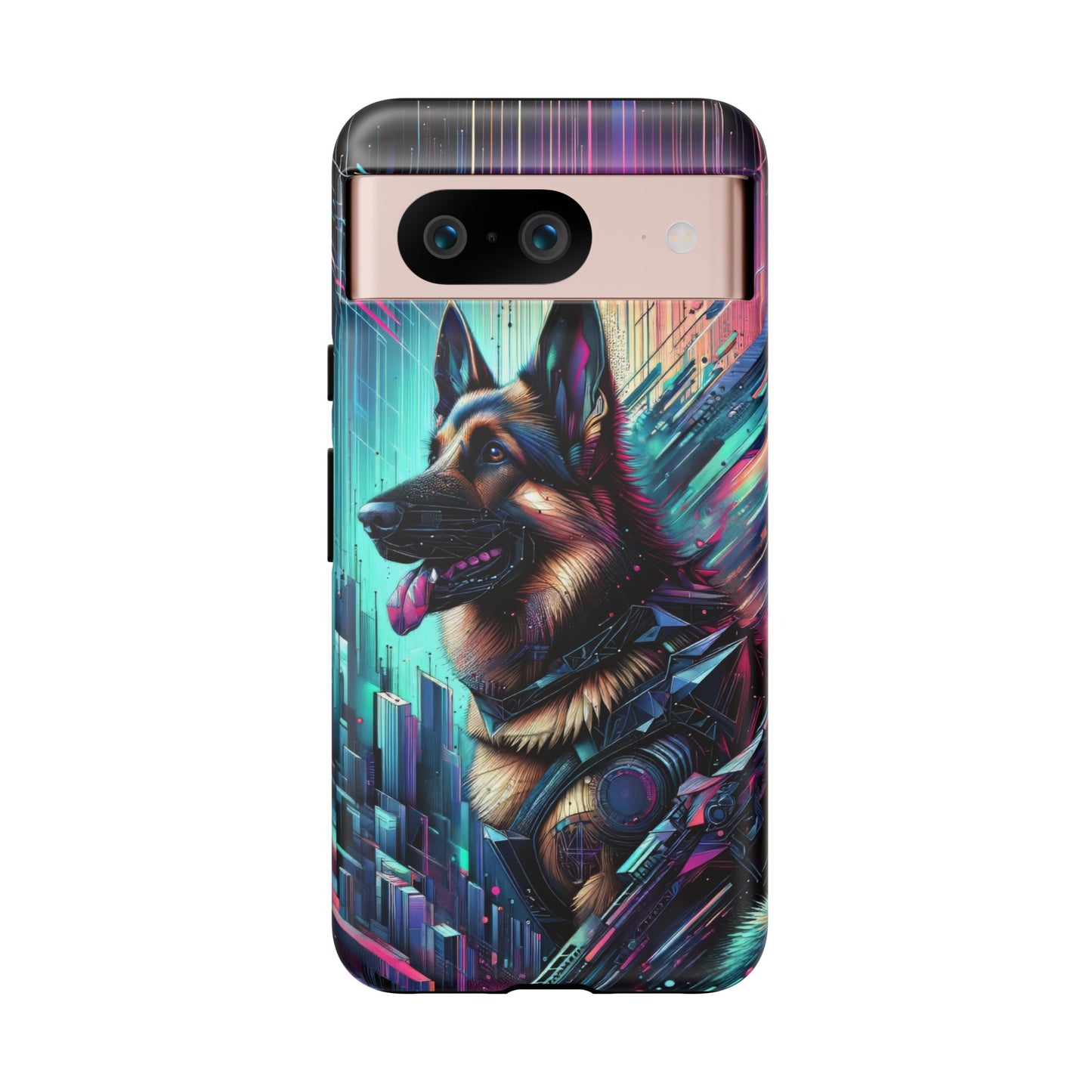 Futurism and gothic German Shepherd Phone Case