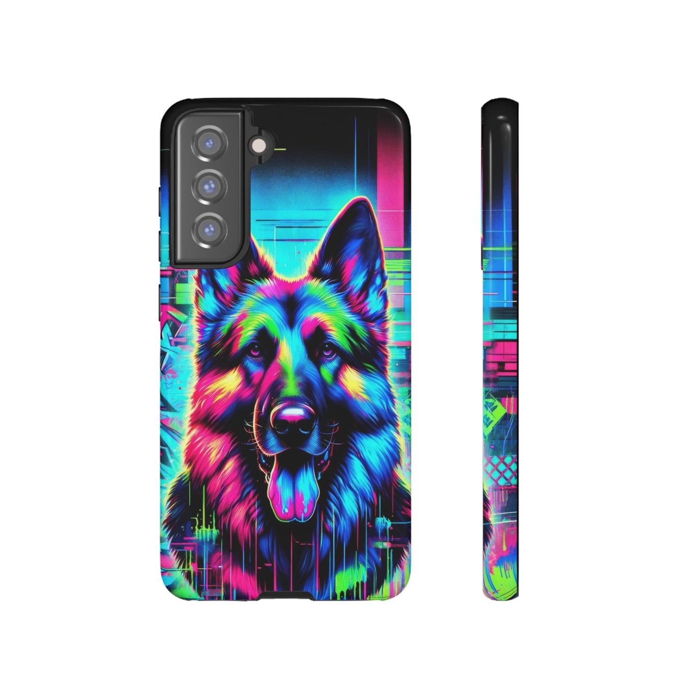 Neon graffiti German Shepherd Phone Case