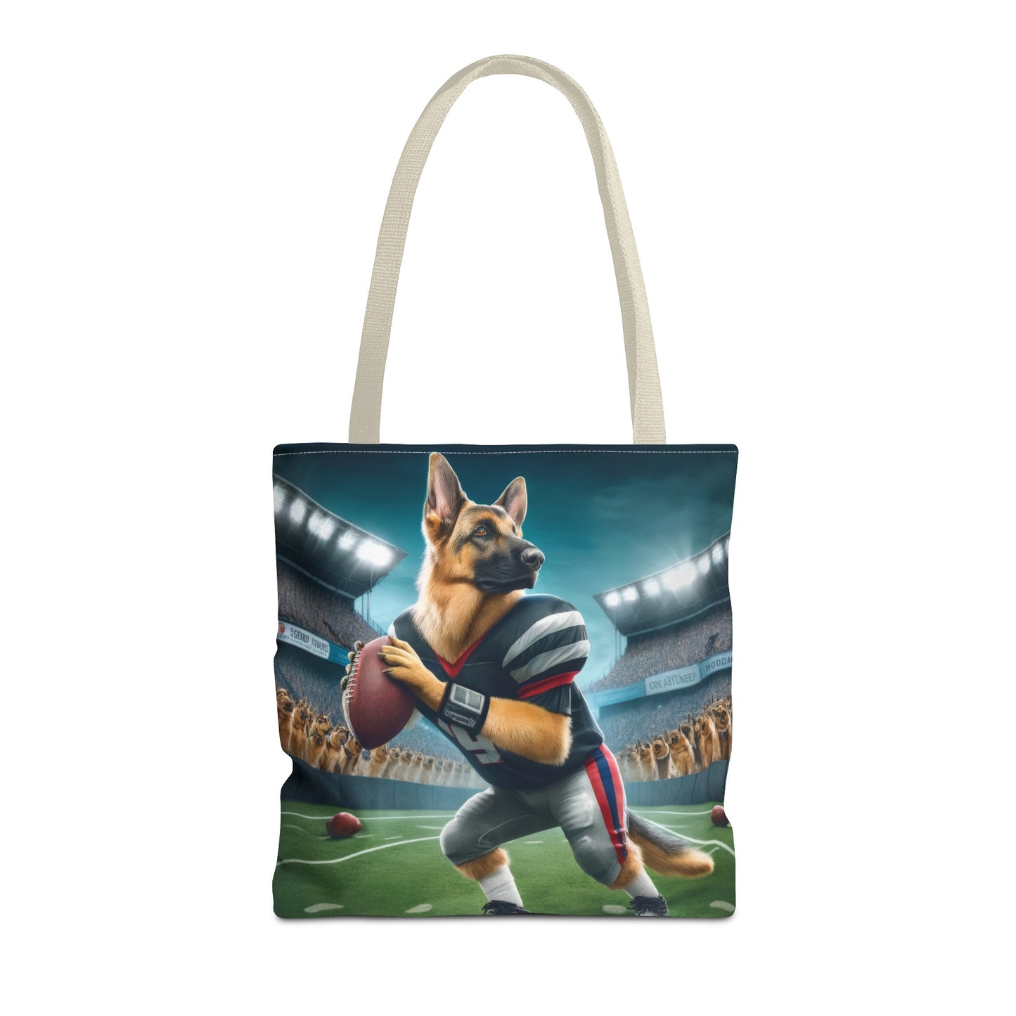 German Shepherd Playing Football Tote Bag