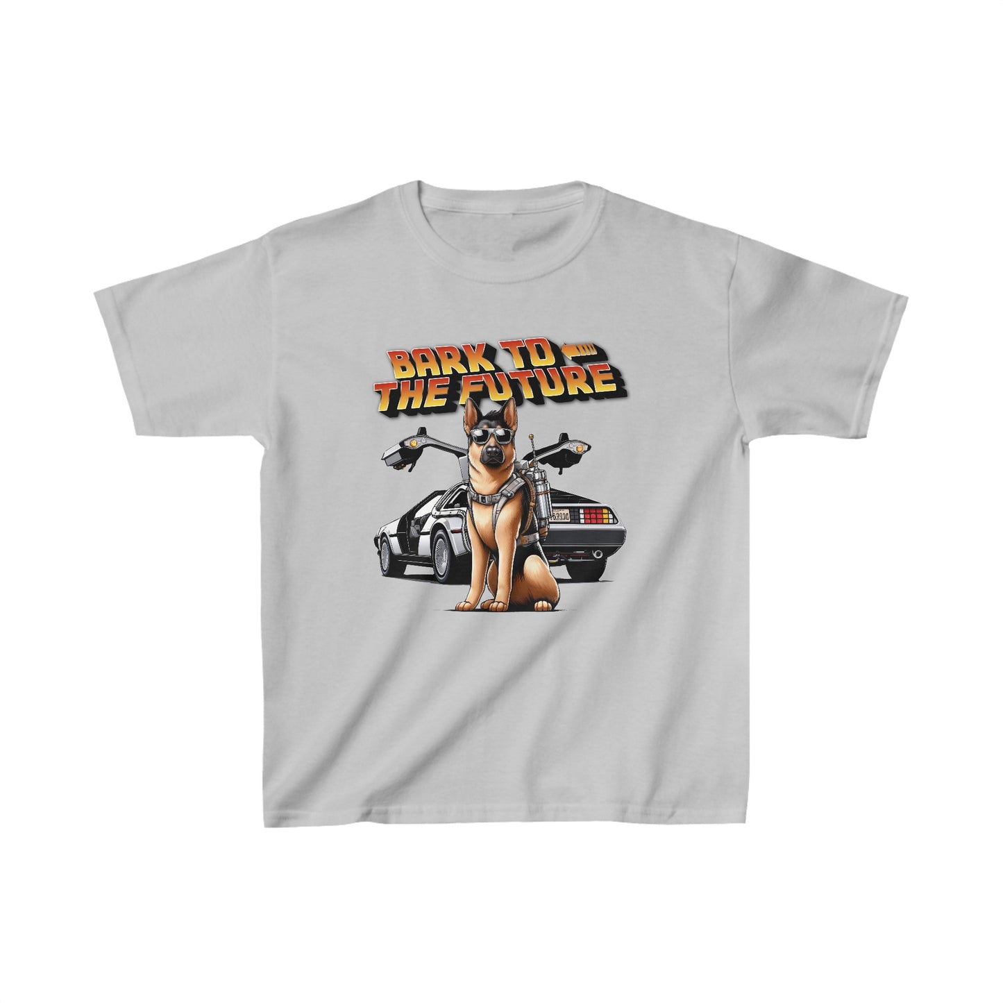 Bark to the Future Kids Size T-Shirt (Multi colors) (German Shepherd)