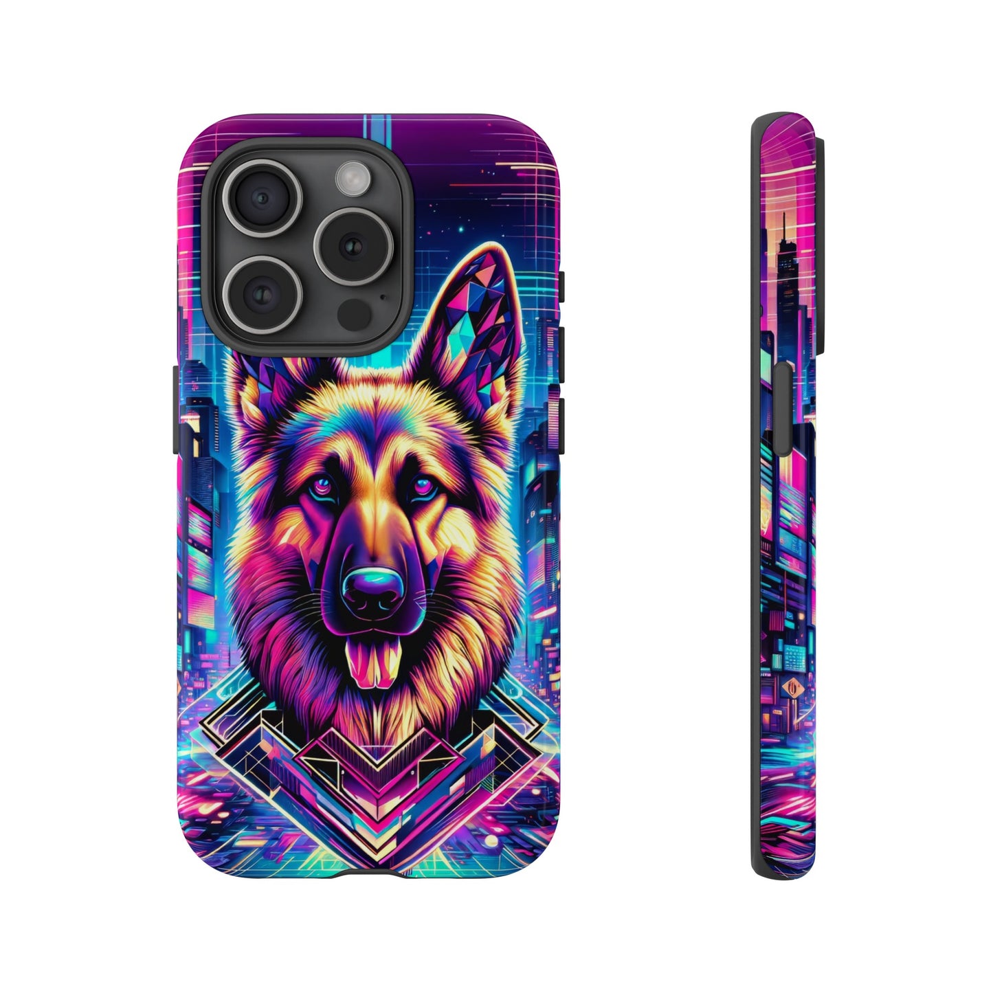 Glitch art German Shepherd Phone Case